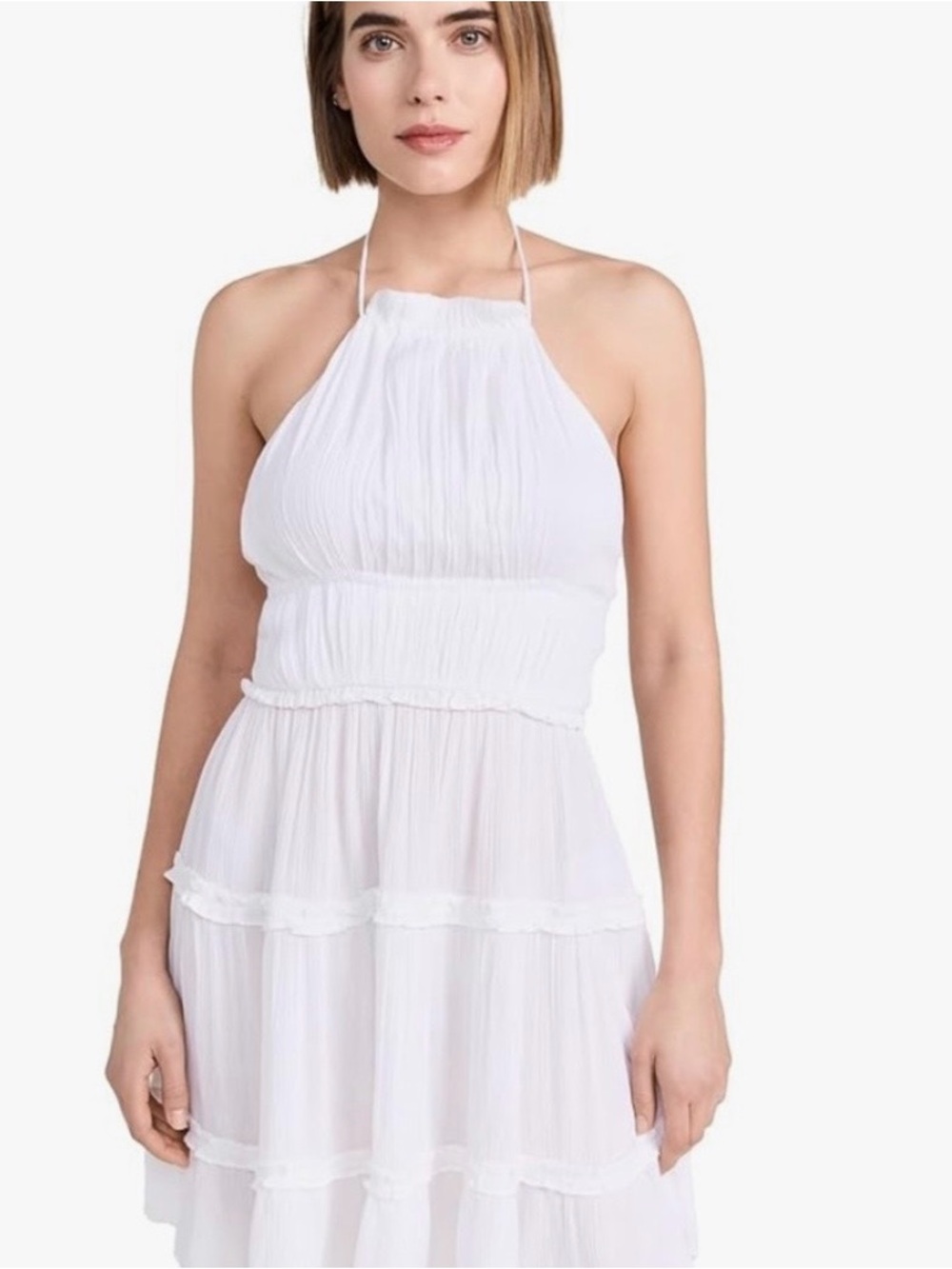 NWOT Playa Lucila white Halter Tiered Summer Dress